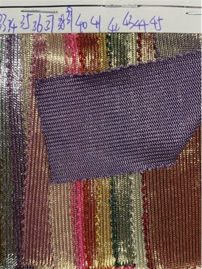 GZ-JP  經編閃光布  幅寬：145CM   克重：180g   成分：滌95% 氨綸5% 側面照